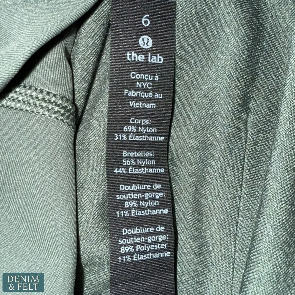 Lululemon Lab Asymmetrical One-Shoulder Bodysuit‎ Full-On Luxtreme Green Sz 6
